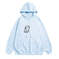 Playful Hand-Drawn Cat Print Hoodie – Blue
