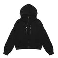 Black Rhinestone-Embellished Trendy Hoodie